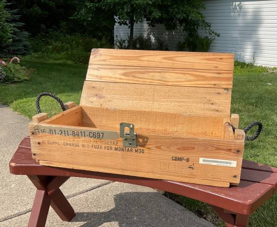 Photo Vintage wood military ammo box $75