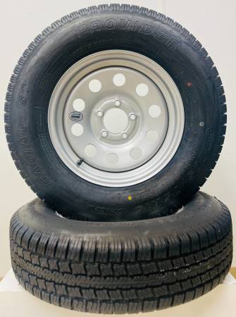 Photo TWO New 15x5 Trailer Wheel 20575R15 Load Range D, 8 PLY Tire-5x4.5 $205