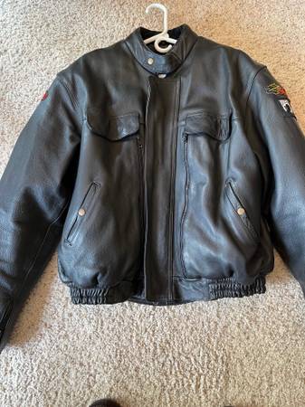 Photo Leather Motorcycle Jacket with Armor $225