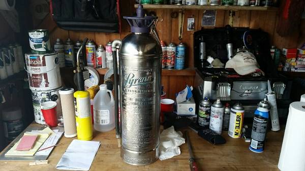 Photo 1955 Antique Pyrene 2.5 Gallon Water Fire Extinguisher $149