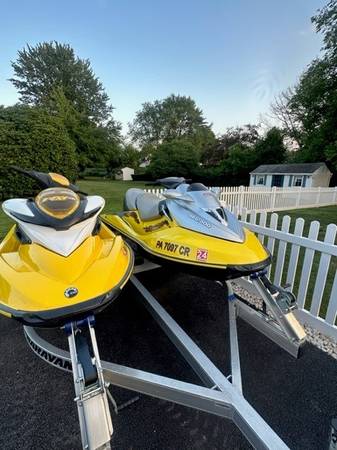 2 Jet Skis On Double Trailer $13,000