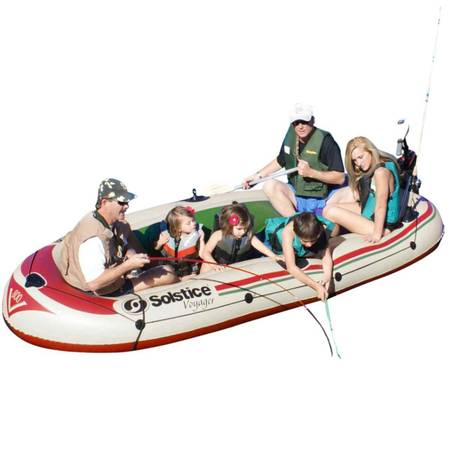Photo 6-person inflatable boat and Minn Kota RipTide Saltwater Series motor $100