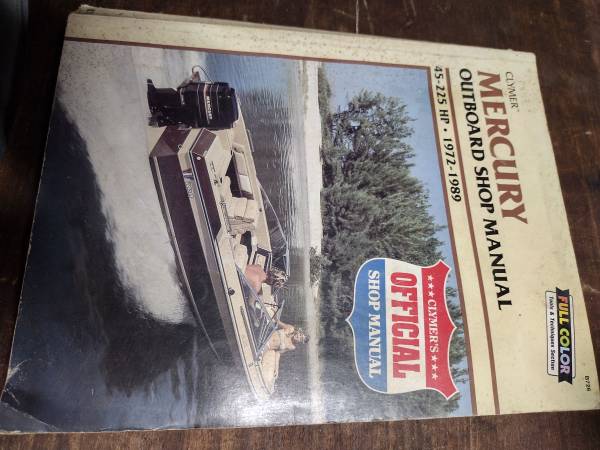 Photo Clymer Shop Manual - Mercury Outboard 45 - 225 HP 1972 - 1989 $6