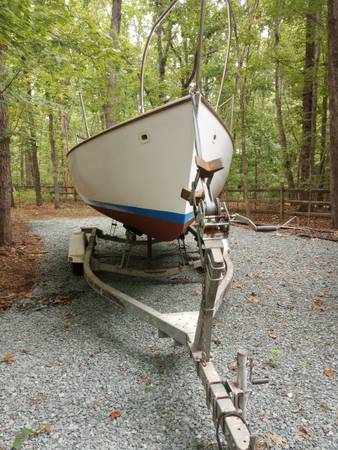 Photo Wood Sail Boat and Trailer $7,000