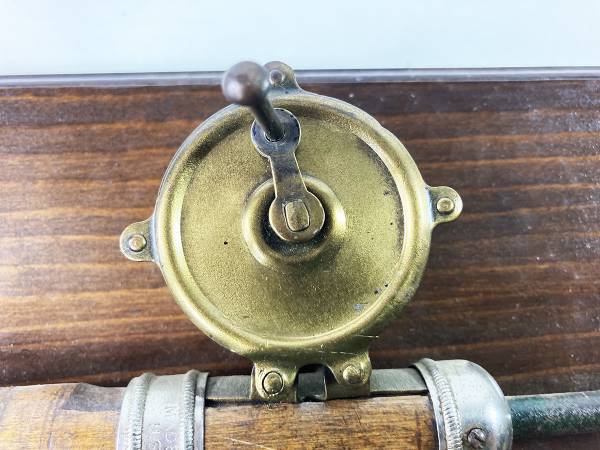 Photo Antique Steel Fishing Rod with Hendryx Brass Reel Display $200