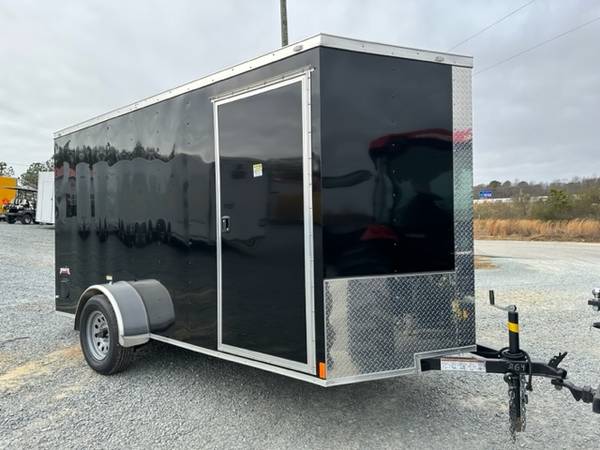 Photo New 2023 Black 6x12 Single Axle Enclosed Cargo Trailer $4,600