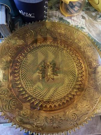 Photo Vintage Tiara Amber Serving Platters $225