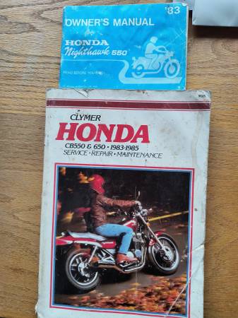 Photo Honda Nighthawk service and owners manuals $10