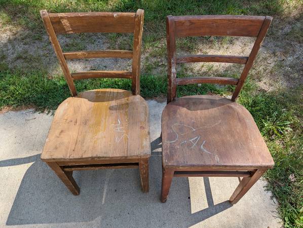 Old wood chairs $15