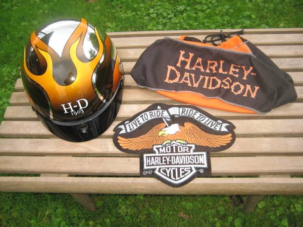 Photo Vintage Harley Davidson 1903 Helmet (Med) w Accessories $50