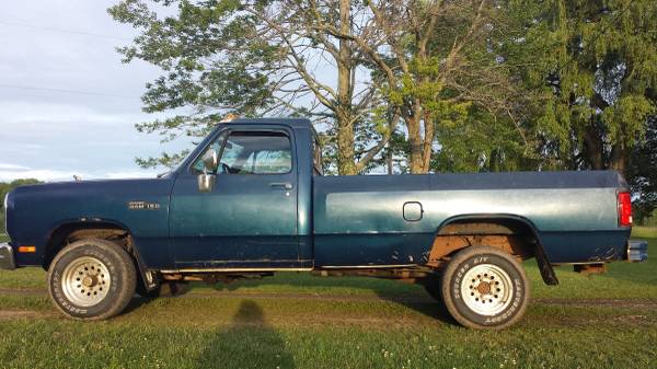 1991 Dodge Ram D150 - 4x4, 8ft bed, PA Inspection - $4000 (Edinboro ...