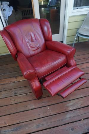 Photo leather BarcaLounger chair $50