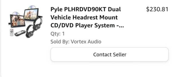 Photo headrest entertainment dual monitors $125