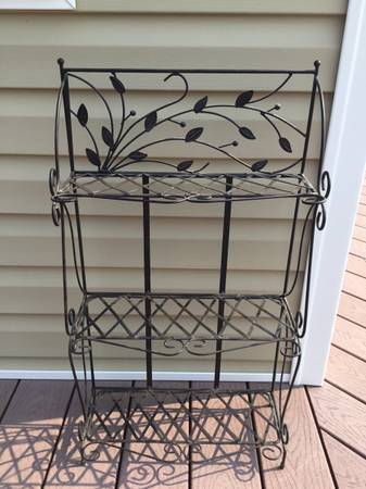 Photo Bakers rack Plant stand, foldable, wrought iron $75