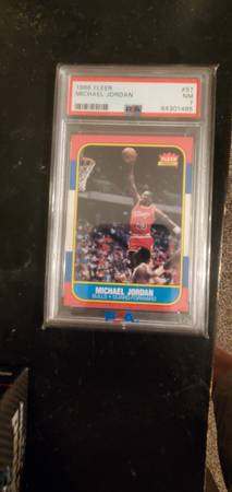 Photo 1986 Fleer Michael Jordan Rookie RC 57 Chicago Bulls PSA 7 $8,840