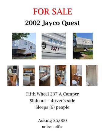 Photo 2002 Jayco Quest 237 A Fifth Wheel $5,000