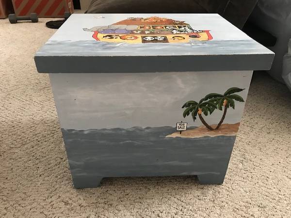 Photo Hand Painted Wooden Toy Box $15