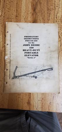 Photo John Deere Manual 350 Heavy Duty Portable Elevator Predelivery Instruc $12