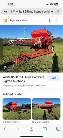 Photo WTB white 8650 pull type combine $1,357