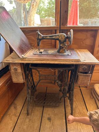 Photo vintage singer cabinet sewing machine $750