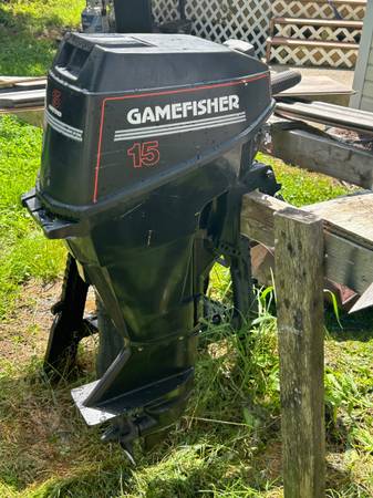 1989 Gamefisher (Chrysler) 15 HP outboard $895