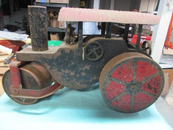 Photo ANTIQUE KEYSTONE STEAM ROLLER LARGE TOY METAL SCULPTURE 20 INCH RARE V $285
