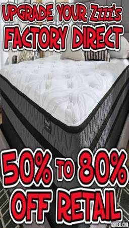 Photo 50 to 80 OFF UPGRADE YOUR Zzzzs FACTORY DIRECT MATTRESSES