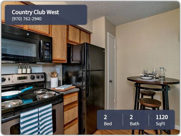 Photo Amazing amenities can be yours at Country Club West 2 bed, 2 bath $1,505