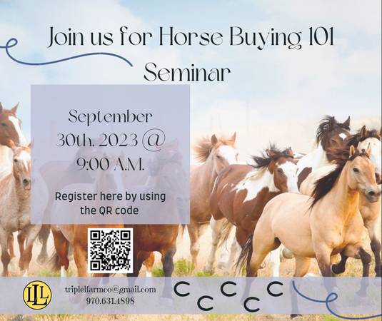 Buying a Horse Seminar 101 $60
