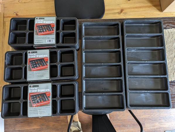 Photo Lot of Harbor Freight U.S. General Drawer Organizers 6 and 14 compartm $25