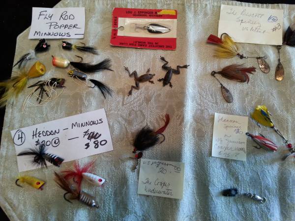 Misc. old fishing lures 4 $65