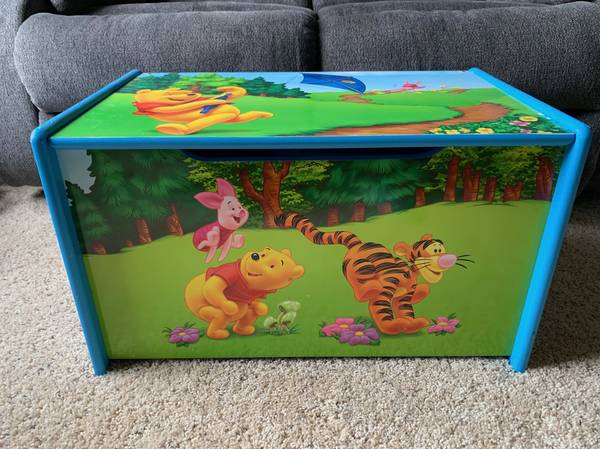 Photo Toy Box  Bin  Chest  Storage - Disney Winnie the Pooh, Wood $135