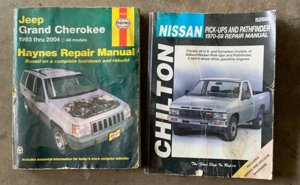 Photo Vehicle repair manuals Nissan pickup and Jeep Cherokee $10