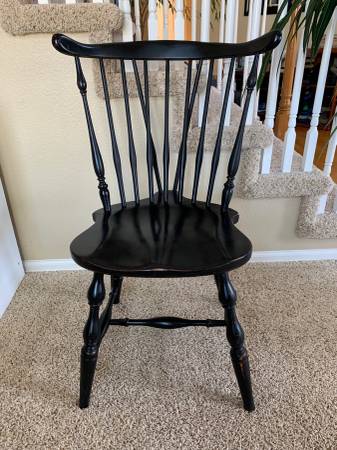 Photo Windsor Spindle Dining Chair with Tail Back  Brace - Ebony, Antique $297