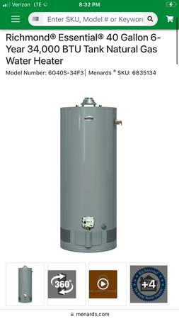 Photo 40 gallon Richmond water heater new  $400