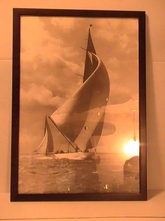 AMAZING Vintage RARE Large format Sailboat Valsheda1934 Beken of Cowes $200