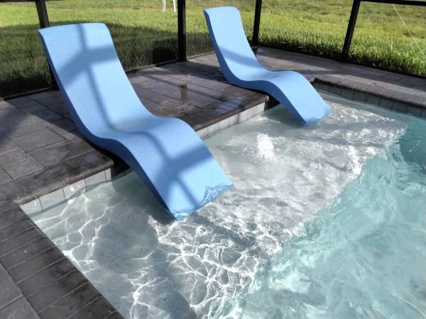 2 Aqua patio chairs $750