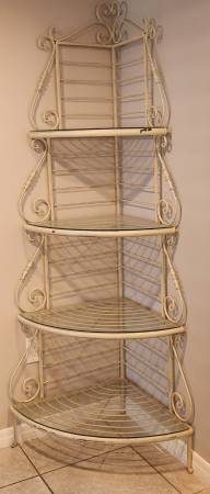 Photo Corner Bakers Rack with Glass Shelves $150