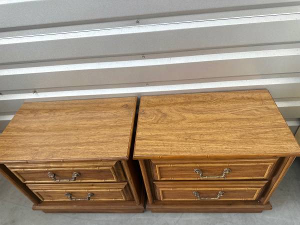 Photo Faux Bamboo Pair Of Nightstands 24 W x 15 D x 22 H $200