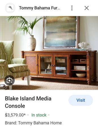 Photo REAL TOMMY BAHAMA wood TV console credenza $1,999