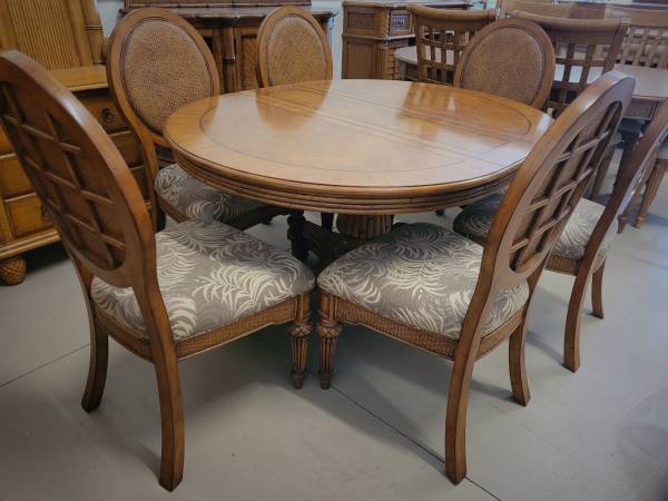 Photo Smaller 6-chair dining table set by Newport Beach $1,999