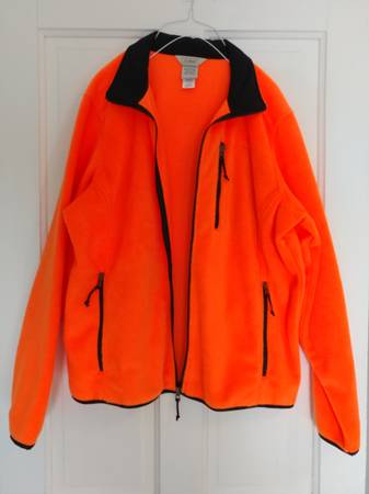 Photo LL Bean Hunter Hunting Fleece Jacket Safety Orange Sz XL Reg, Like New $20