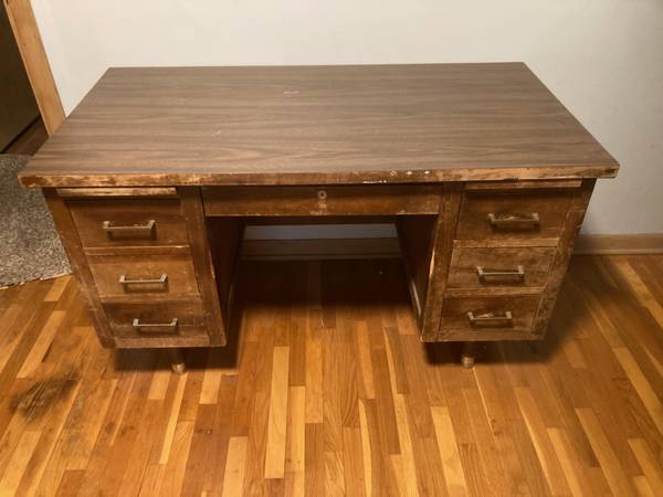 Old wood desk $50