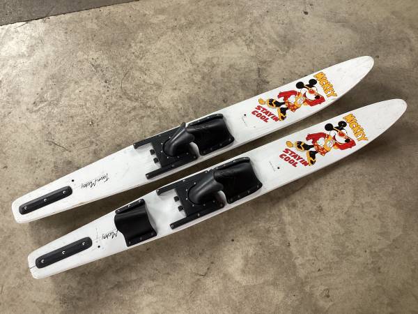 Vintage Mickey Mouse Wood Skis Water Ski 57 $80