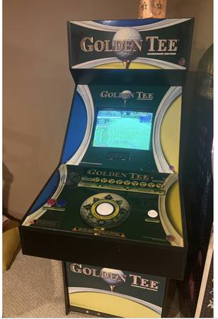 Photo GOLDEN TEE FULL SIZE ARCADE GOLF GAME CLUBHOUSE EDITION 1997 VINTAGE B $900