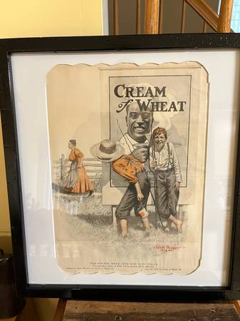 Photo Antique Framed Cream of Wheat Ad $15