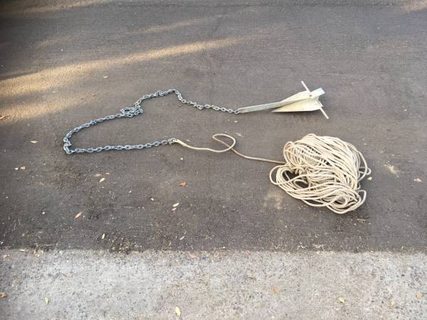 Photo Boat sand beach anchor kit rope  chain $199