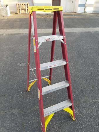 Ladders, (10) Werner, Husky, Davidson 6 ft fiberglass, aluminum $45