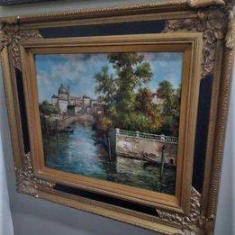 Regal Framed Venice Oil Painting-43.5 x 30.5-NOW $399