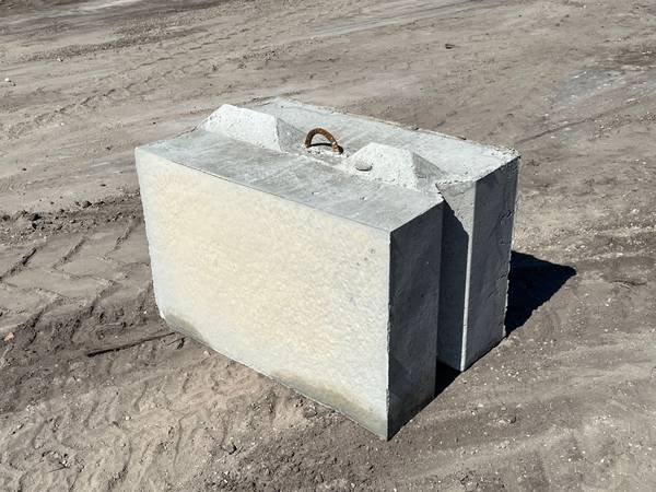 1700lb Concrete 36 HALF Bin Anchor Barrier Bunker Ballast Blocks $124 ...